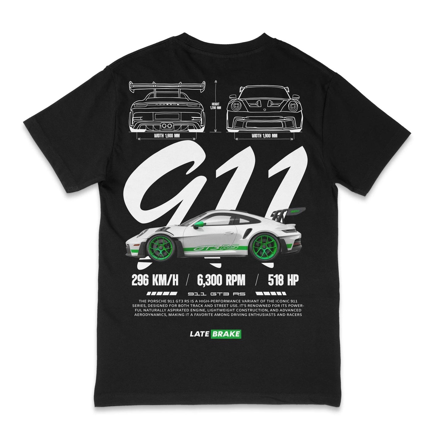 911 GT3 WG Drivers Collective T-Shirt - Late Brake Porsche Supercar Automotive