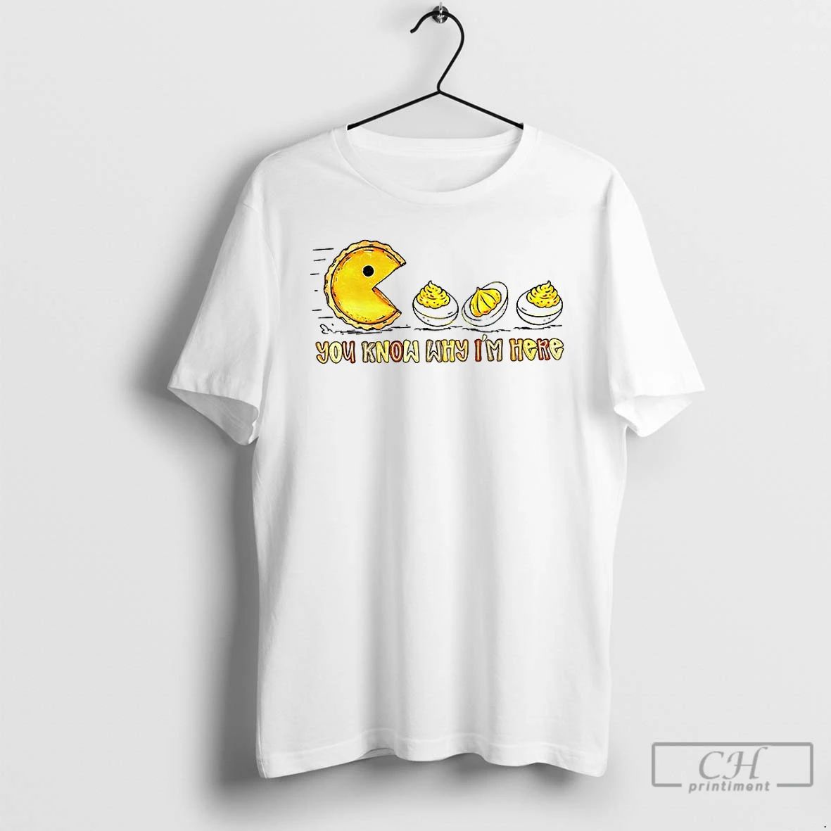 Classic Thanksgiving Deviled Eggs And Retro Pumpkin Pie Pacman Thanksgiving Game T Shirts