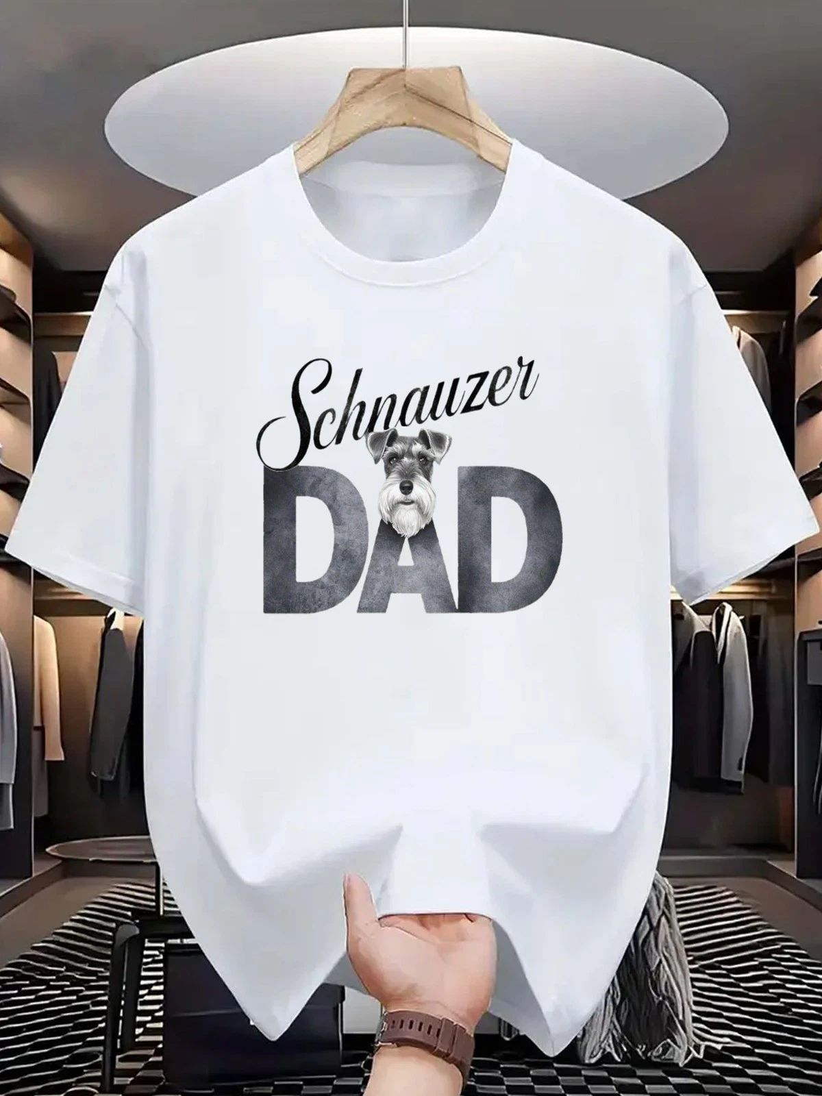 Schnauzer Dad T-Shirt- Perfect Gift for Dog Lovers and Fathers- Comfortable and