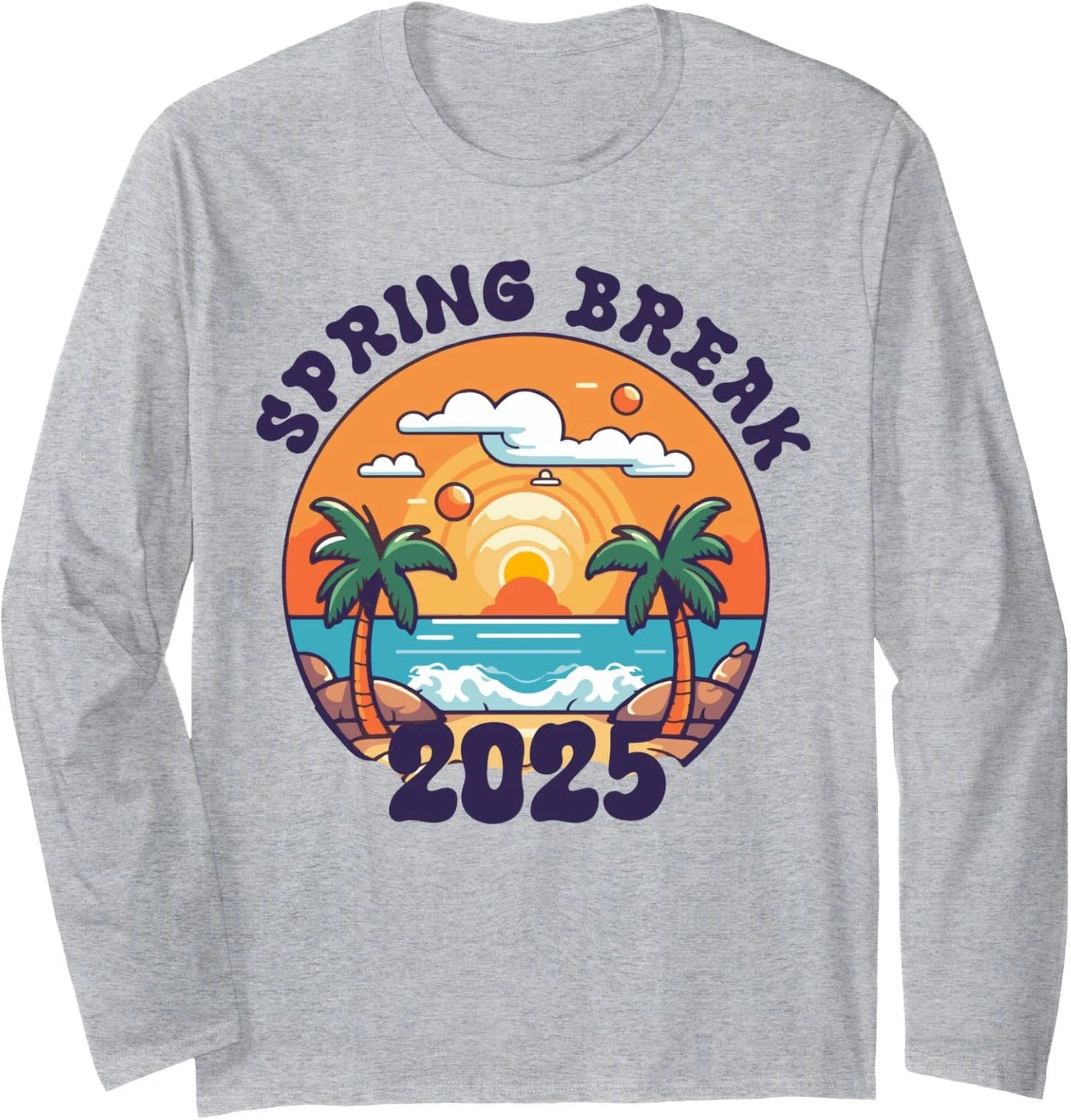 Spring Break Friends Family Aesthetic 2025 Matching Long Sleeve Tshirt