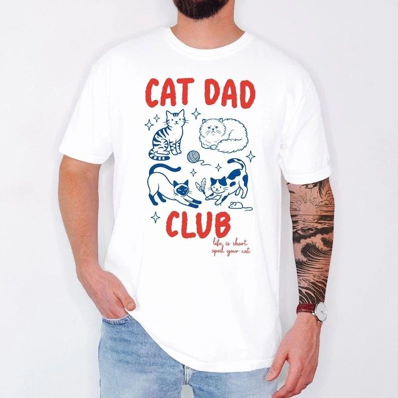 Cat Dad Club T-Shirt | Retro Feline Lover Graphic Tee