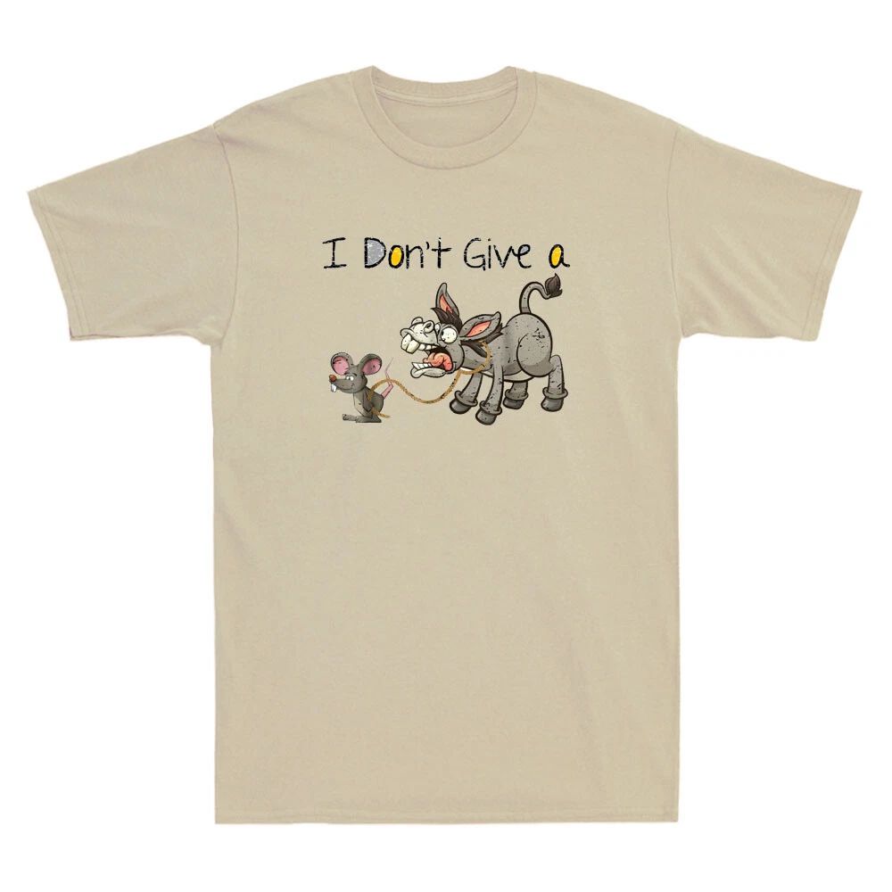 I Don't Give A Rats Ass Funny Mouse Walking Donkey Pattern Vintage Men's T-Shirt