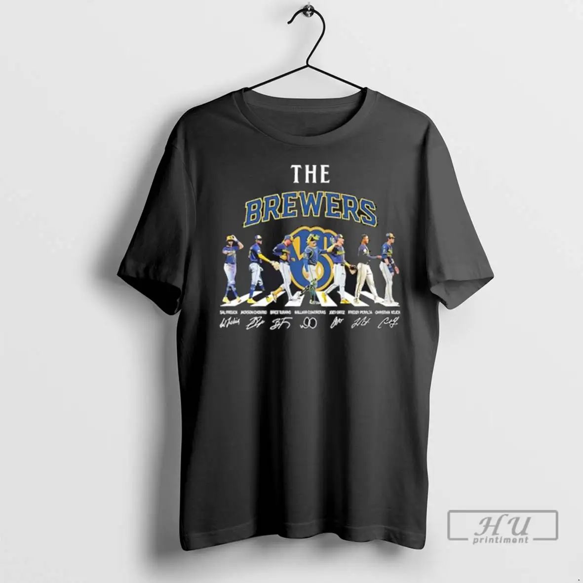 Trending Milwaukee Brewers Christian Yelich And Players Abbey Road Signatures T Shirts