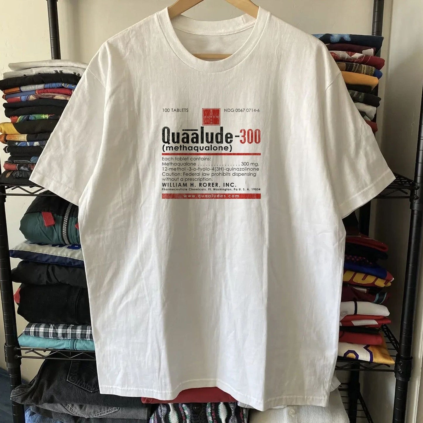 90s Quaalude Pill Rare T-Shirt White XL