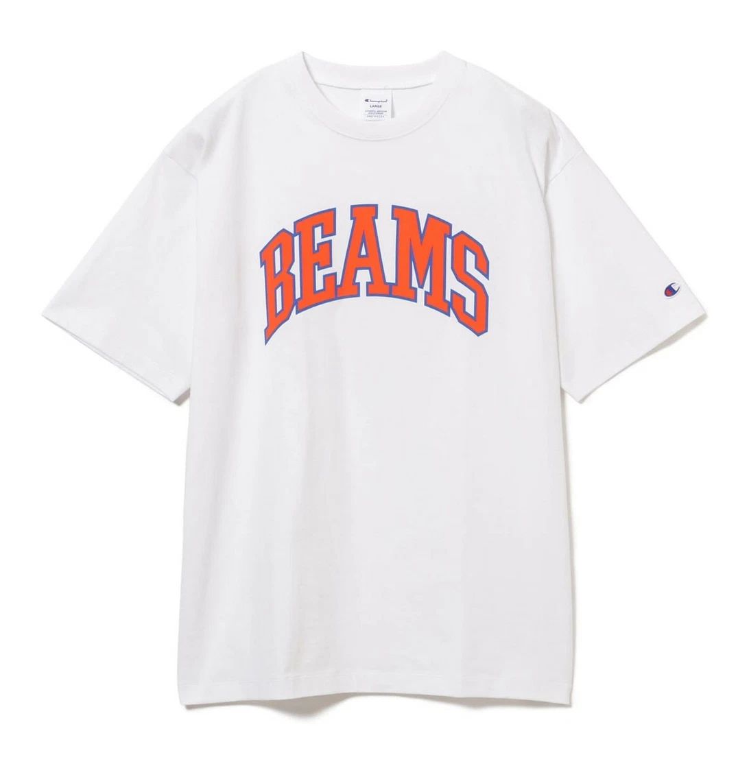 Champion x BEAMS Logo T-Shirt Men's White Tokyo Streetwear Japan Limited - XL