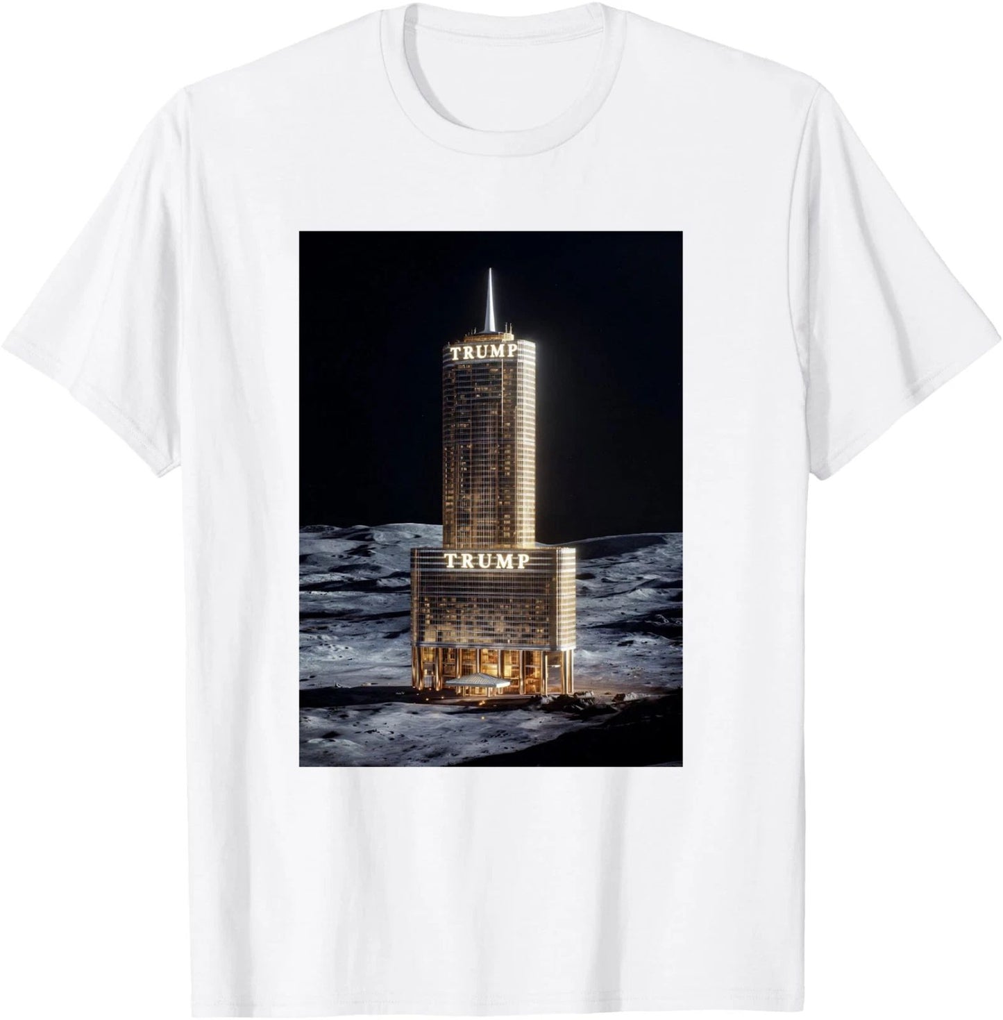 Trump Moon Tower Graphic Tee - Sci-Fi Space Gildan Classic T-Shirt