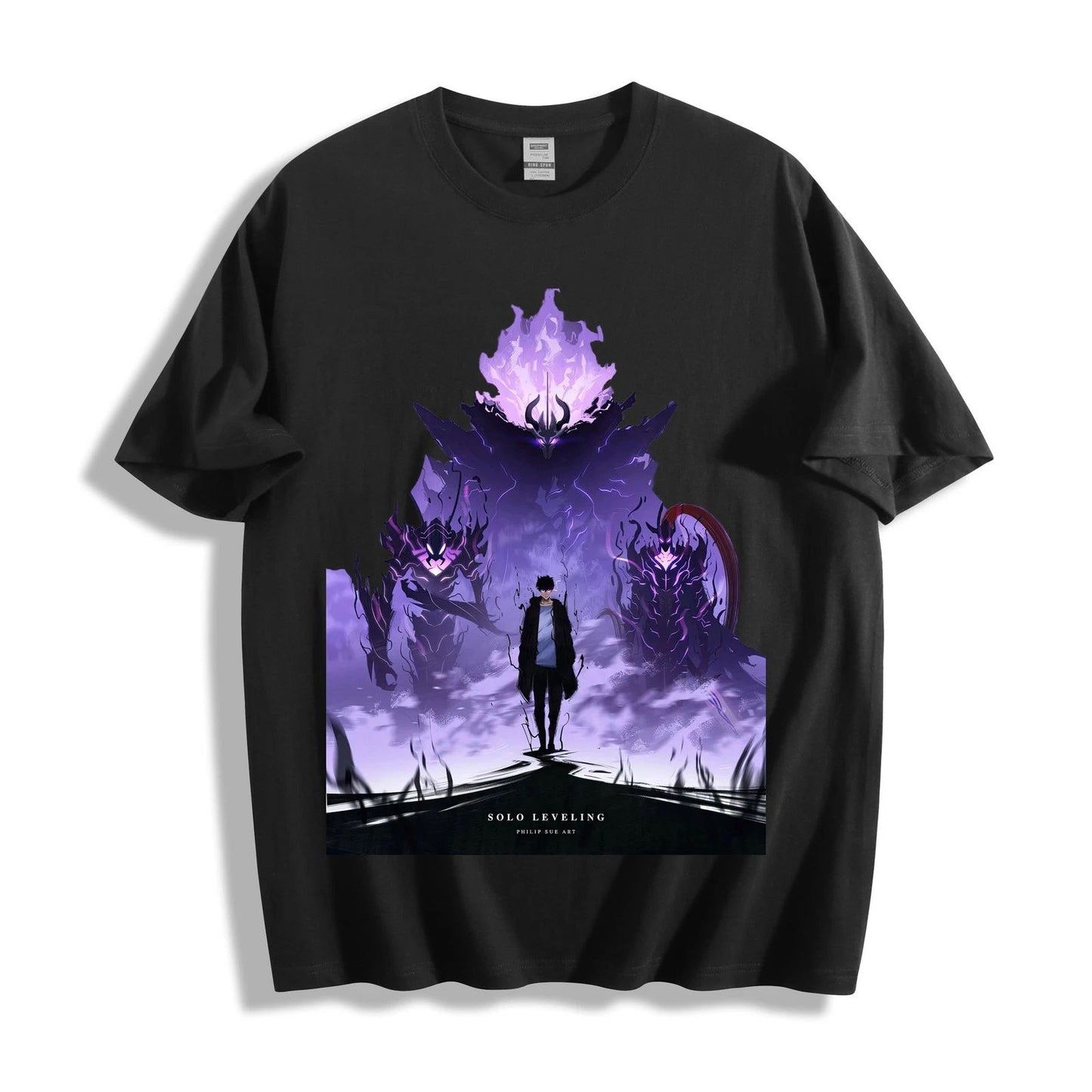 Solo Leveling Sung Jinwoo & Shadows T-Shirt - Dark Fantasy Design Unisex Tee