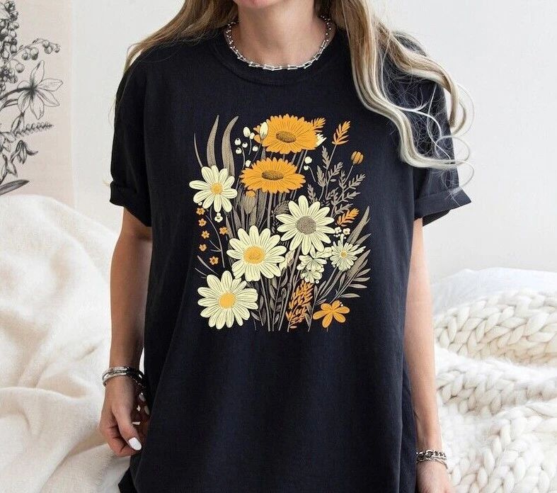 Boho Floral Shirt, Botanical Shirt, Aesthetic Shirt, Floral Graphic Tee, Flower