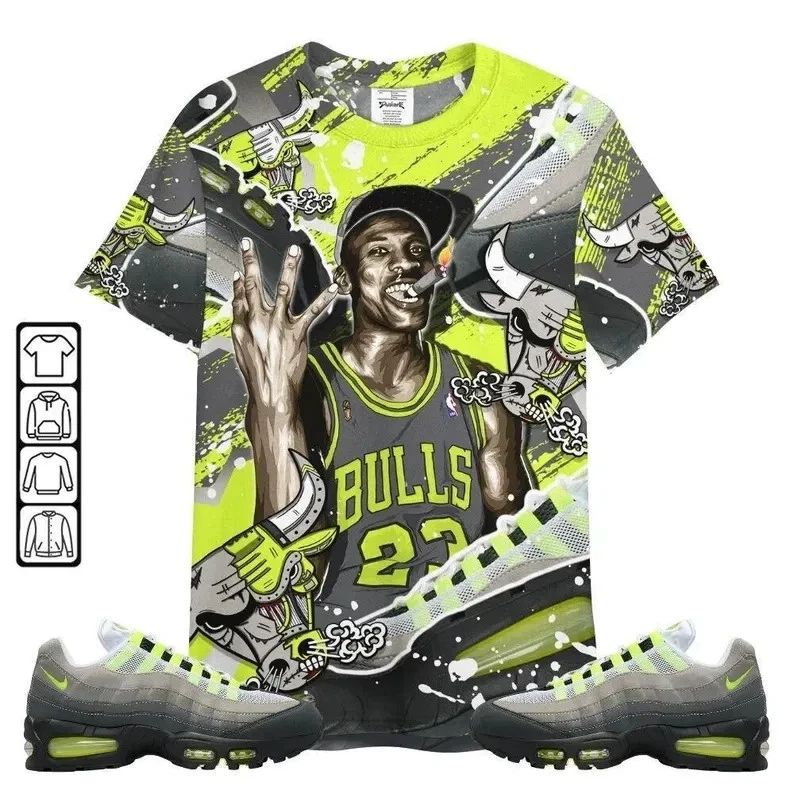95 OG Big Bubble Neon 2026 - 23 JD Shoes Match Sneaker Tee Fan T-shirt, Hood