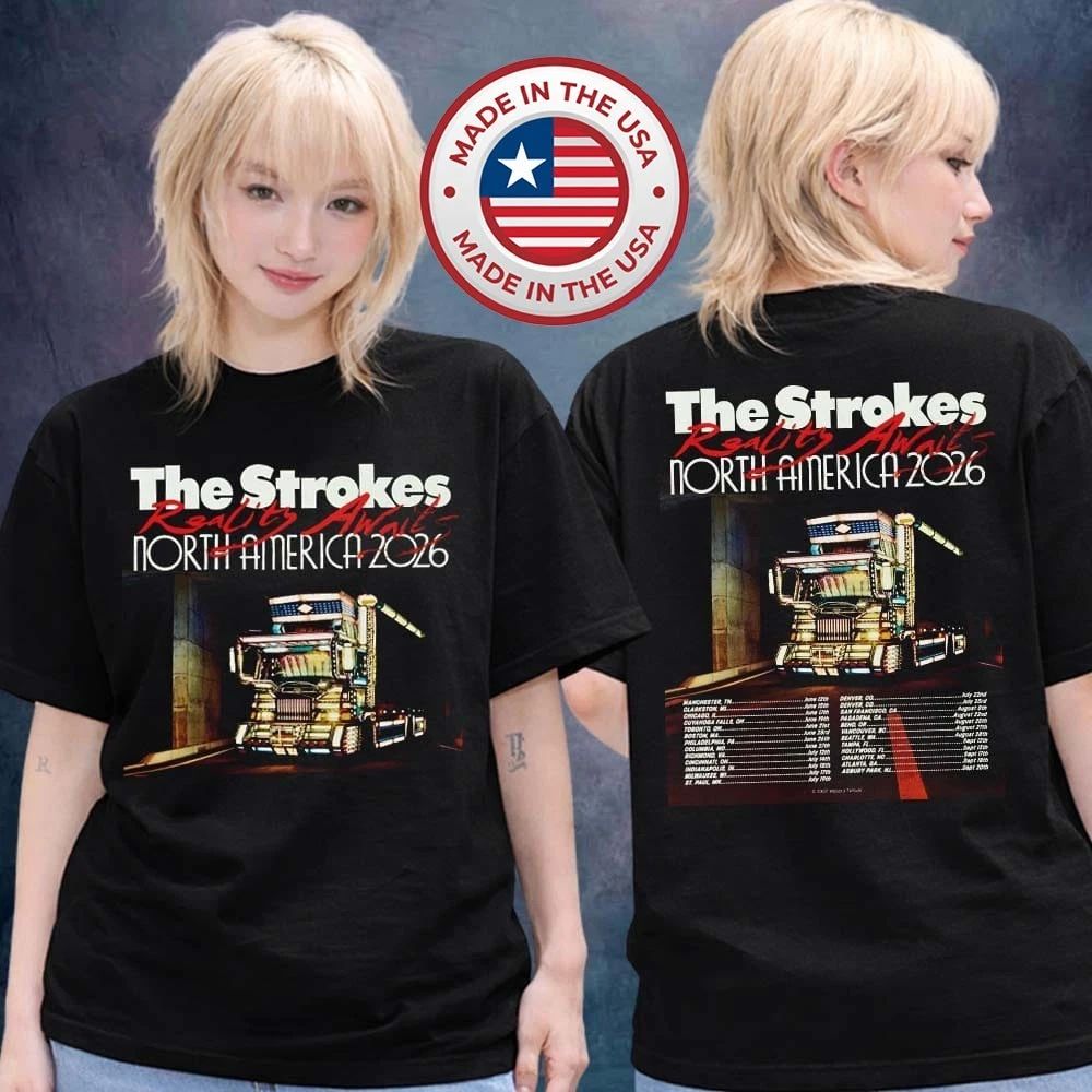 The Strokes Reality Awaits North America 2026 Tour Schedule T-Shirt