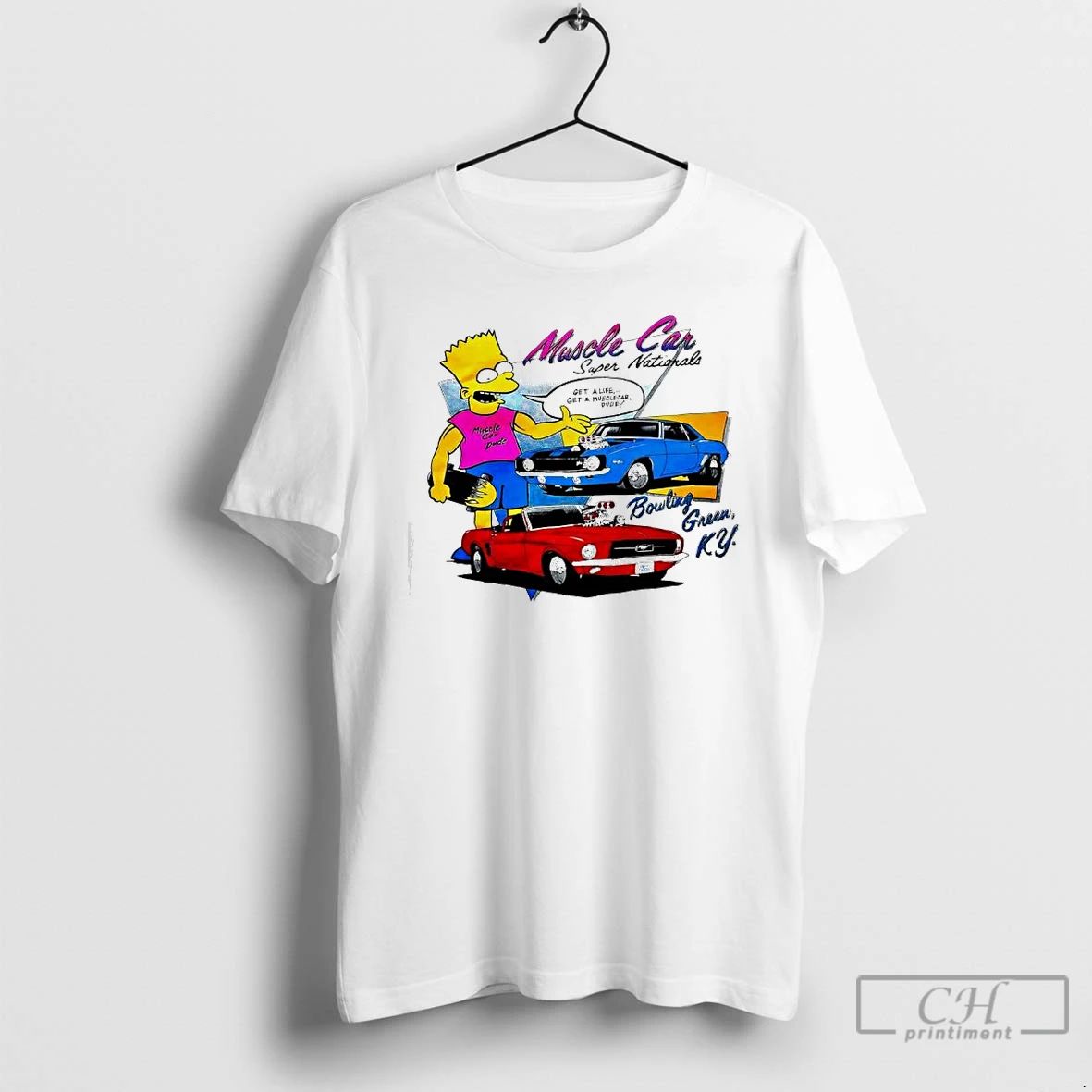 Premium Bart Simpson Muscle Car Super Nationals Bowling Green Ky T Shirts