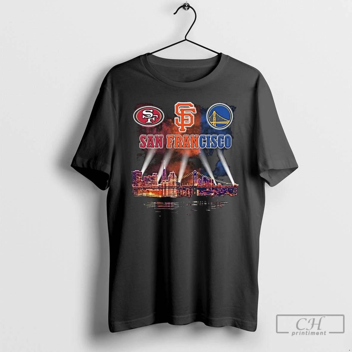 Premium San Francisco City Sports 49ers Saints Warriors Skyline Light 2025 Long Sleve T Shirts