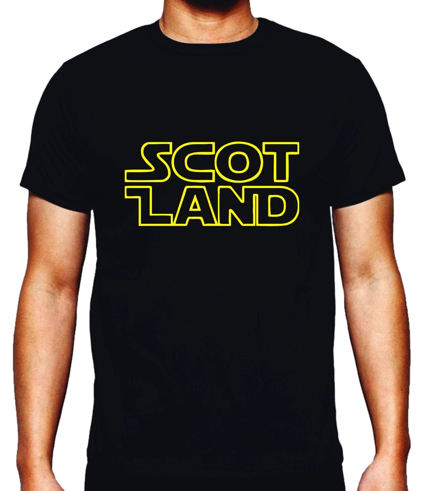 Scottish Simple Letter Graphic T-Shirt Men Casual Black Tee Top For Unisex