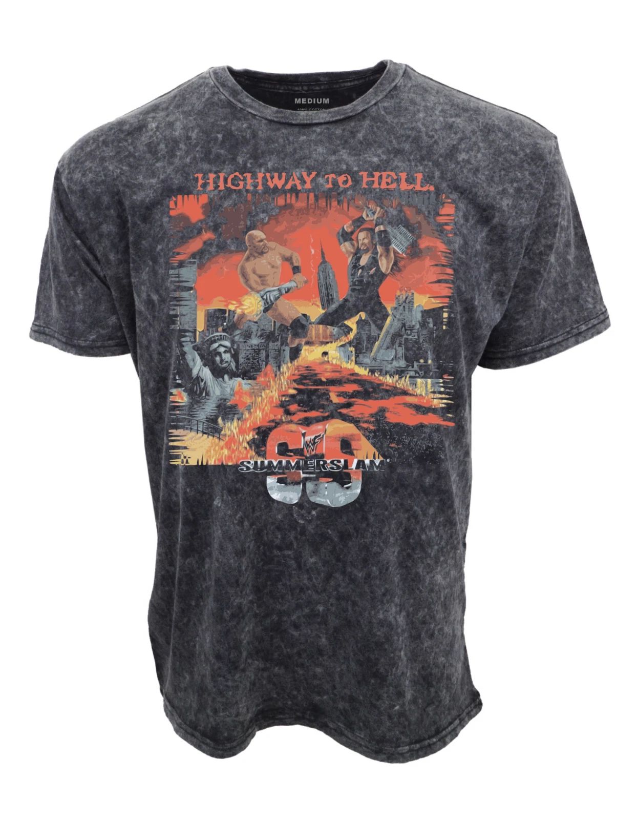 HIGHWAY TO HELL 1998 SUMM3RSLAM ST0NE C0LD X UNDERTAKER T-SHIRT