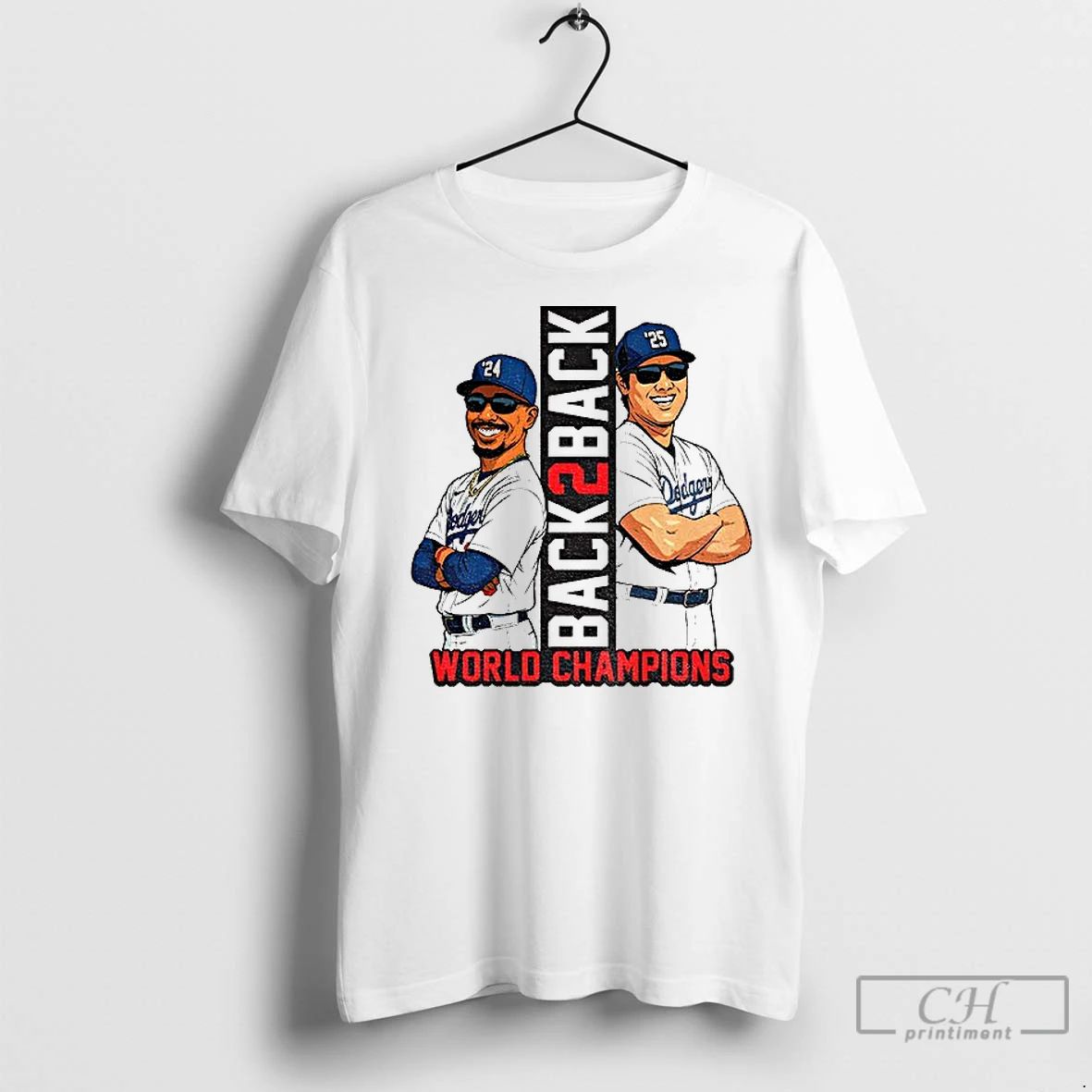 Premium Mookie Betts And Shohei Ohtani Cartoon Los Angeles Dodgers Back 2 Back World Champions