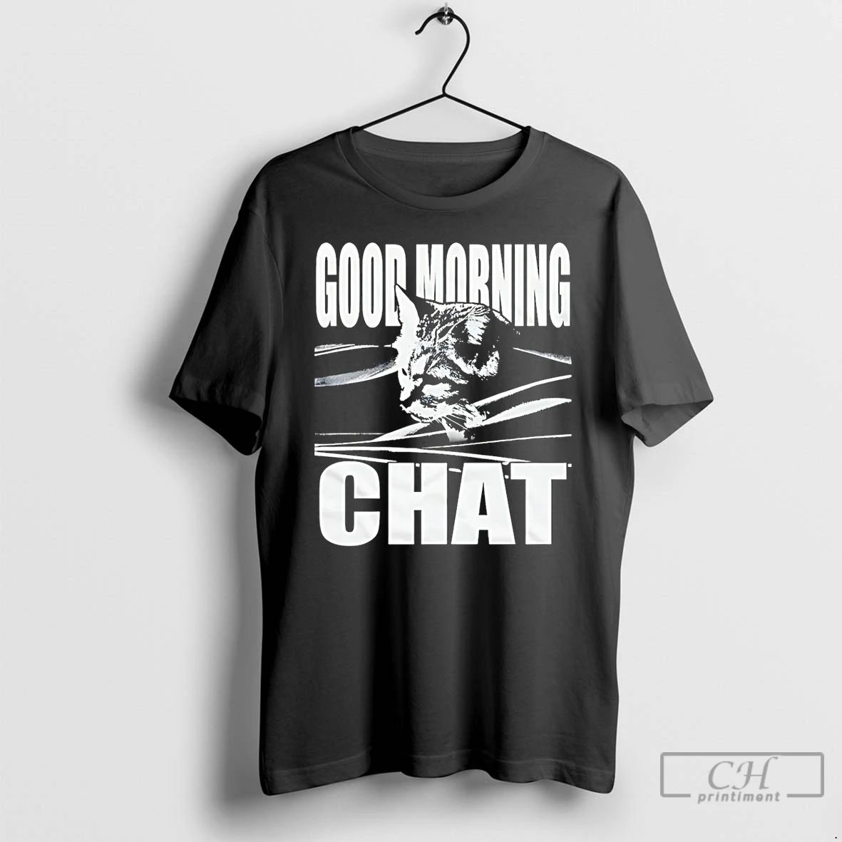 Premium Good Morning Chat Cat Vintage T Shirts