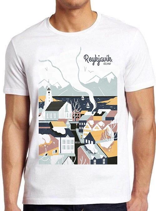 Reykjavik Iceland Travel Poster Meme Vintage Style Funny Gift Tee T Shirt M649