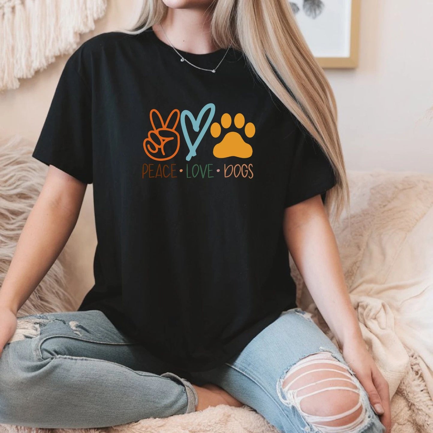 Peace Love Dogs Shirt, Dog Lover Gift Shirt, Inspirational Shirt.