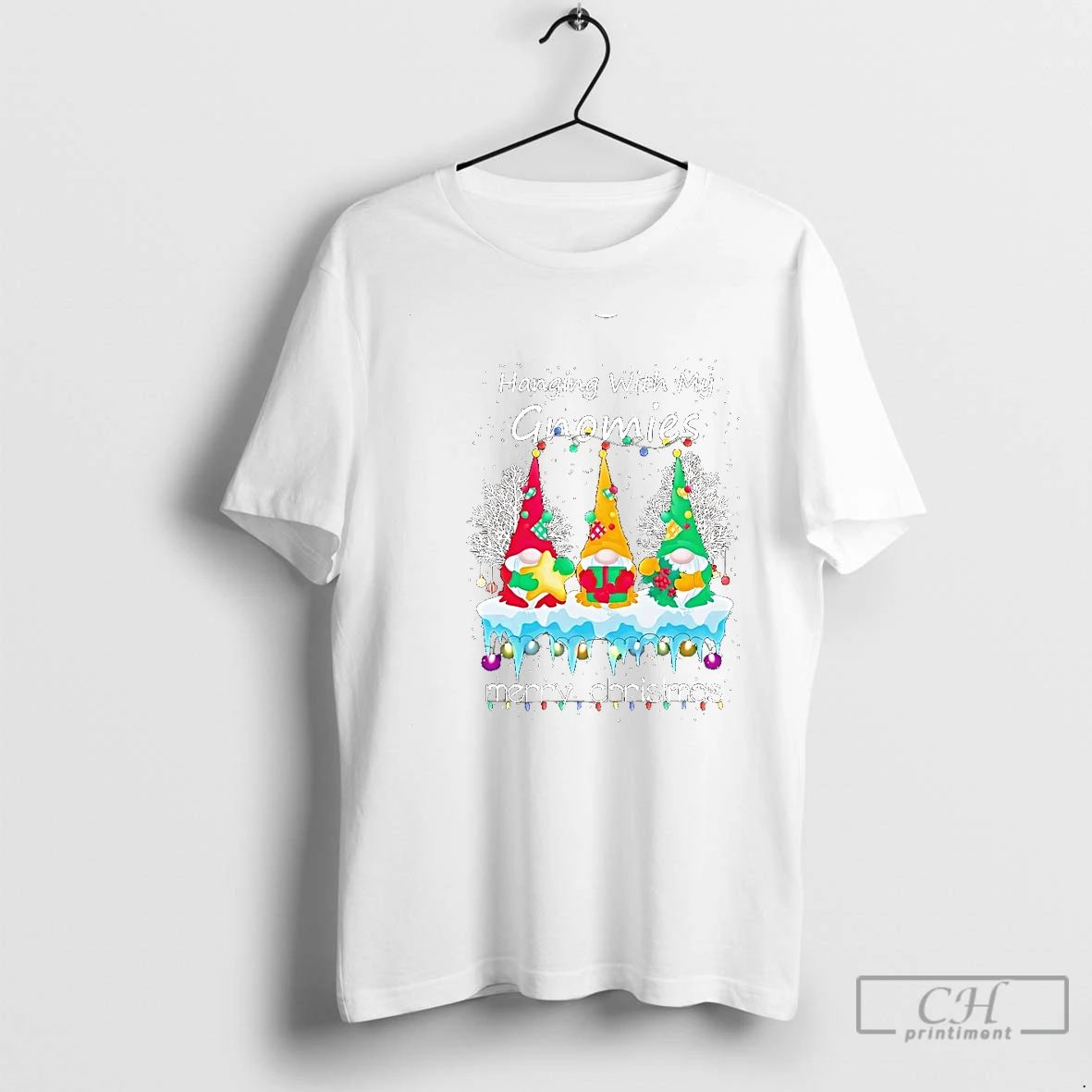 Classic Hanging With My Gnomies Merry Christmas Lights T Shirts