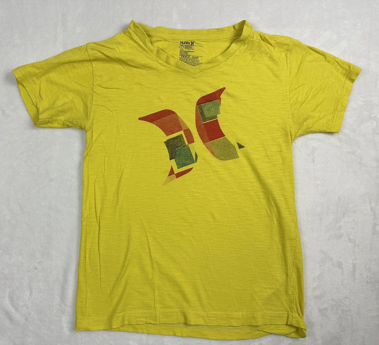 HURLEY Yellow Men’s T-SHIRT Classic LOGO Size Small