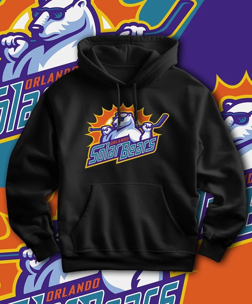 Orlando Solar Bears AHL Adult Hoodie Sizes S-3XL! Fast Ship!