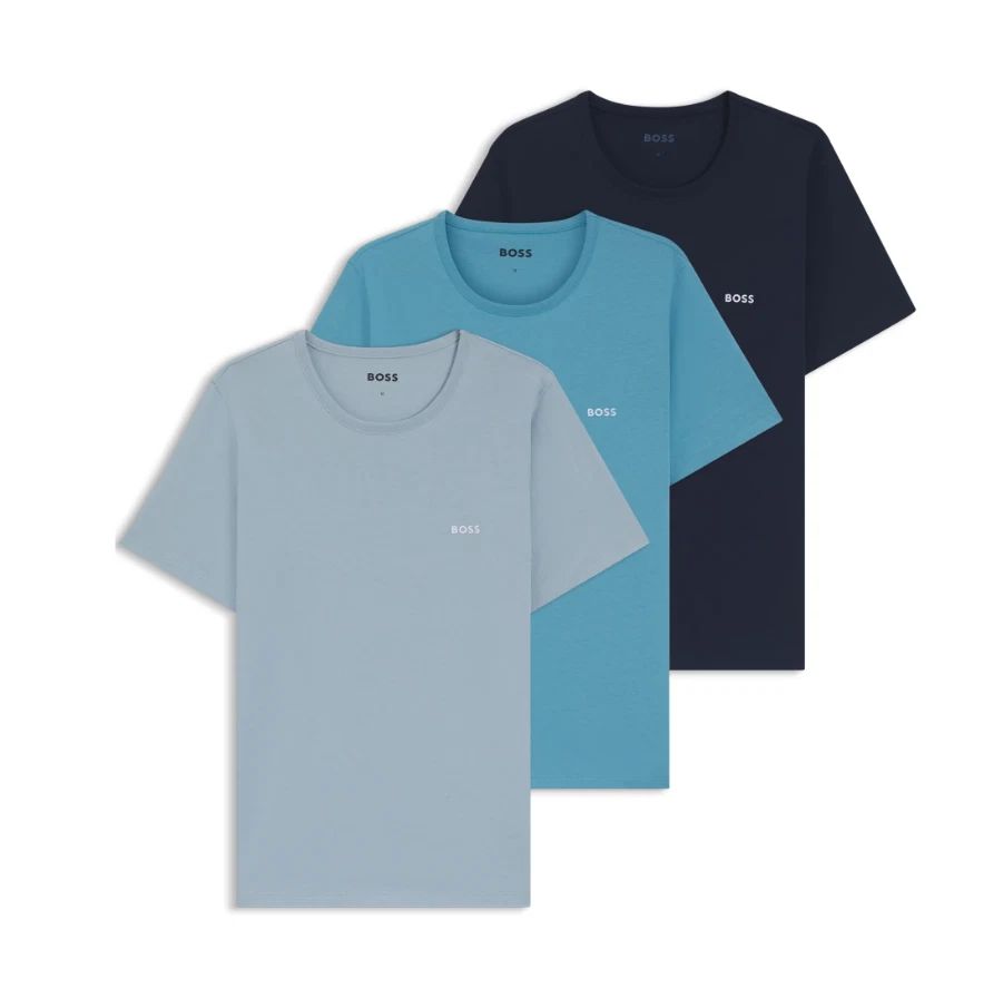 Mens T-Shirts BOSS Multicoloured 3 Pack Short Sleeve With Logo - Size M
