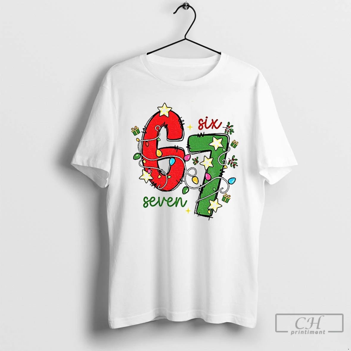 Christmas Six Seven Viral Tiktok Phrase Funny Saying T Shirts