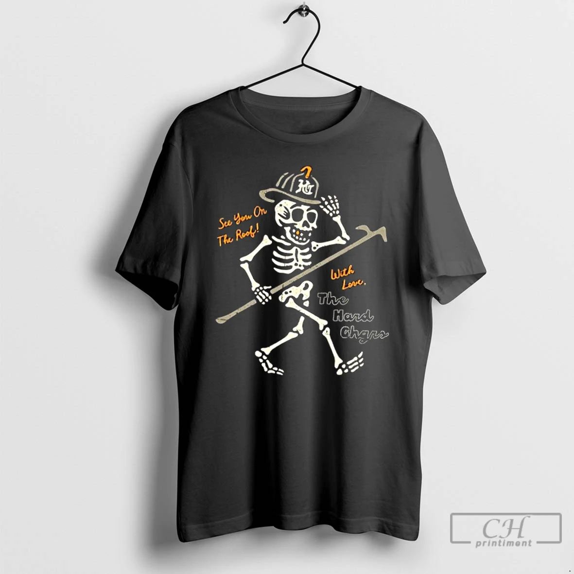 Premium Skeleton See You On The Roof T Shirts