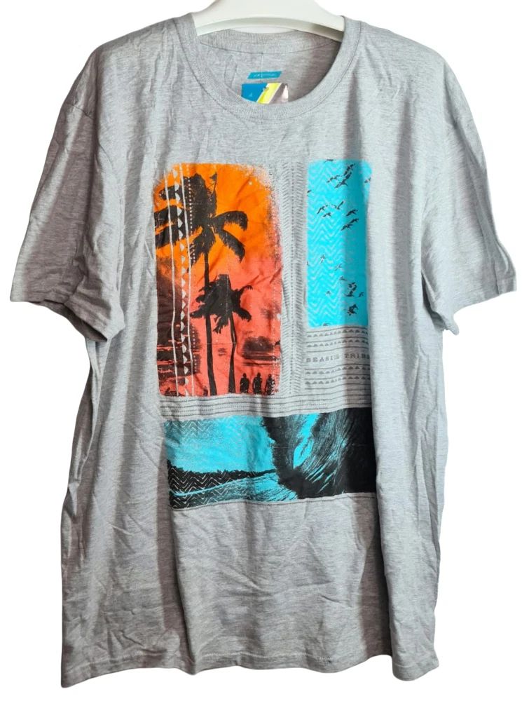 Oxide Men's Surf Graphic Short-Sleeve T-Shirt Grey - SMALL