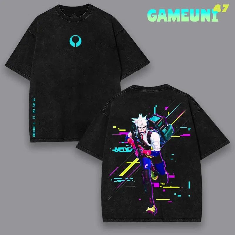Glitch Marathon Futurism Sci-fi Game Double-side Graphic Tee Streetwear T-Shirt