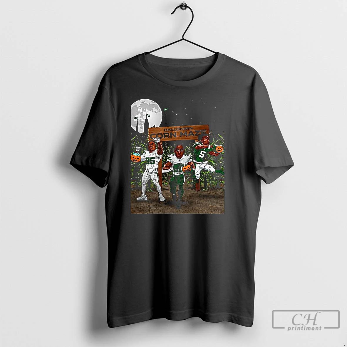 Classic New York Jets Halloween Corn Maze Cartoon