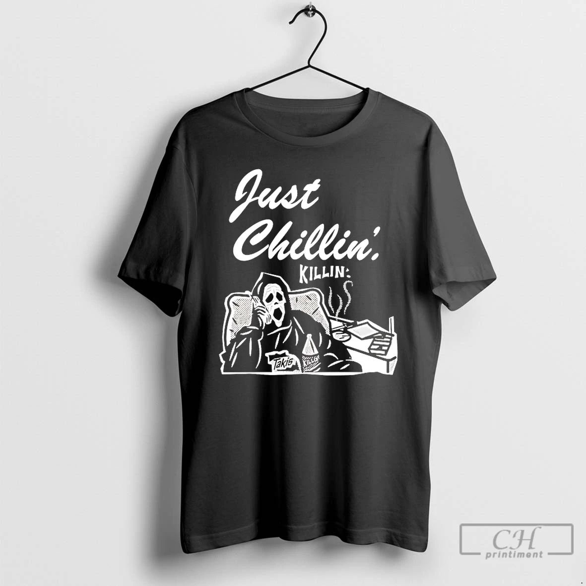 Classic Ghostface Just Chilling Killing Halloween T Shirts