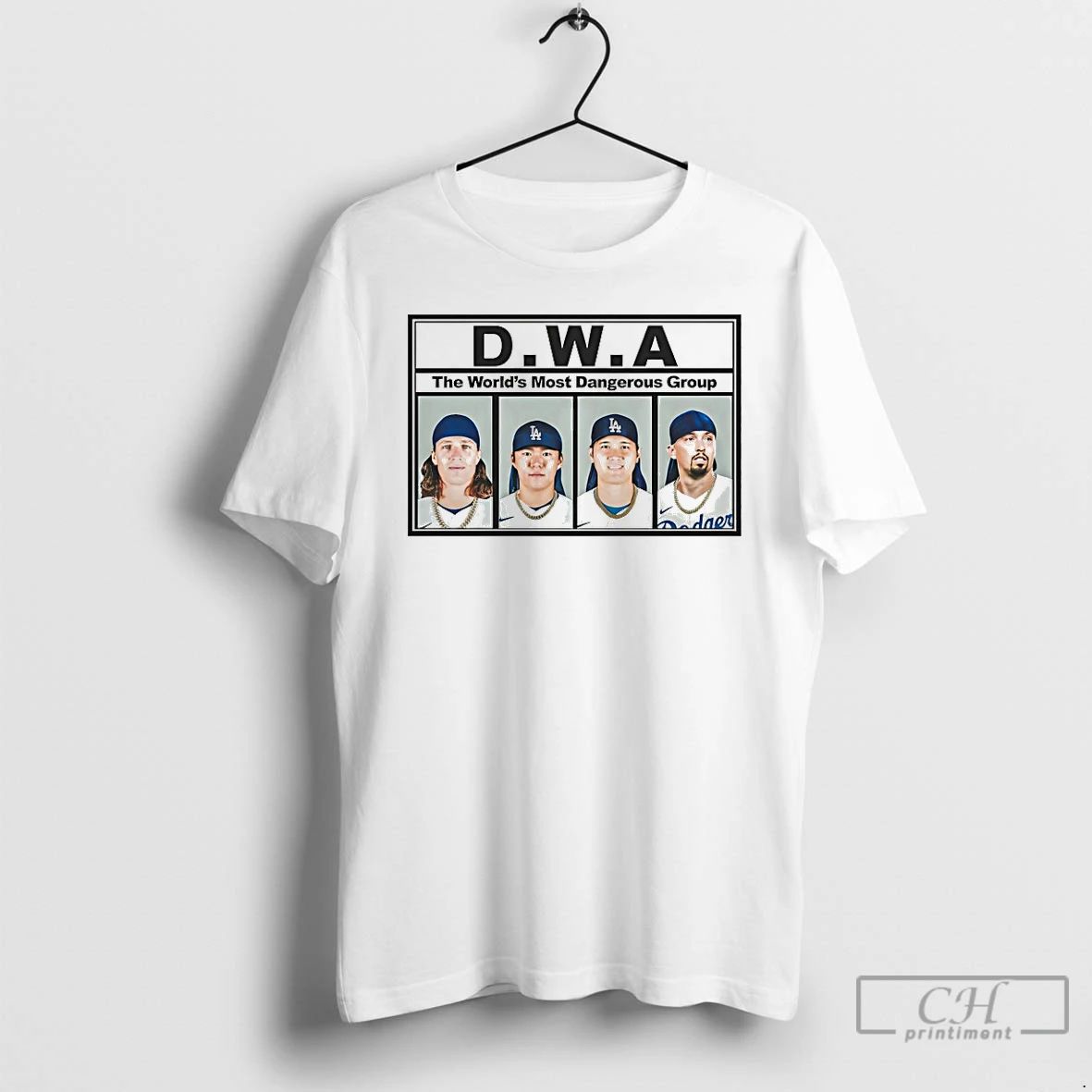 Classic D W A The Worlds Most Dangerous Group Los Angeles Dodgers T Shirts