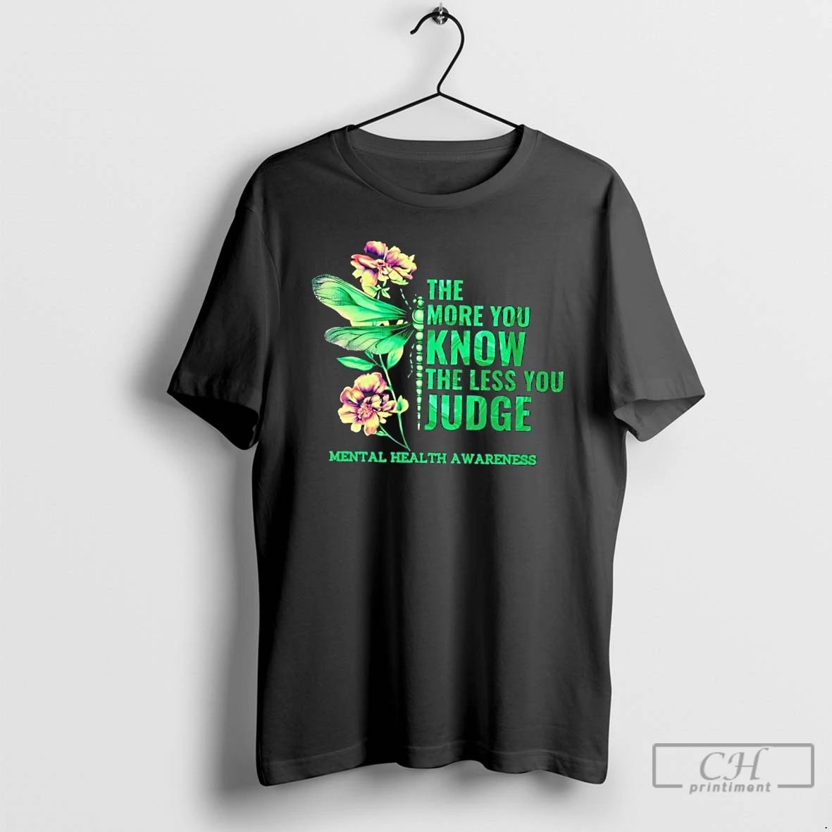Classic More You Know Less Butterfly Ribbon Mentals Health T Shirts