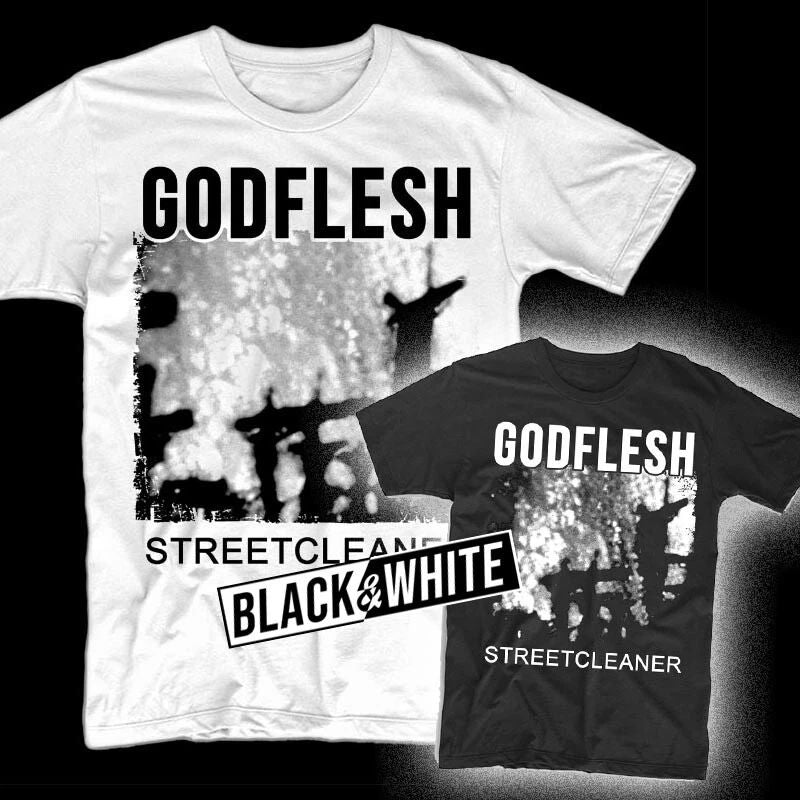 Godflesh Streetcleaner album cover T shirt BLACK WHITE sizes S-5XL