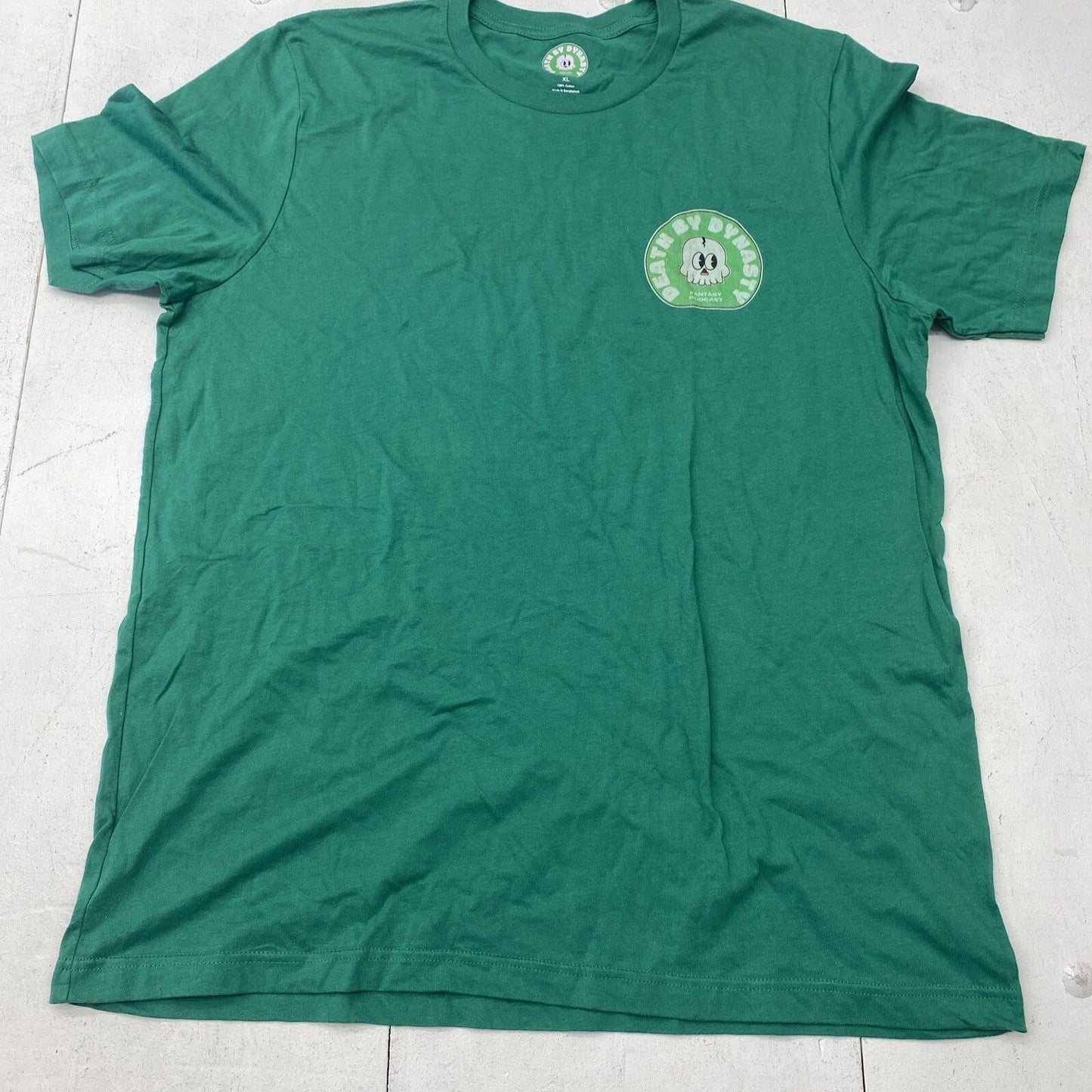 Death By Dynasty Fantasy Podcast Green Graphic T-Shirt Mens Size XLarge