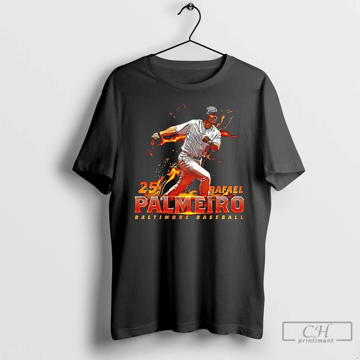 Premium Rafael Palmeiro 25 Baltimore Baseball Player Name Flame T Shirts