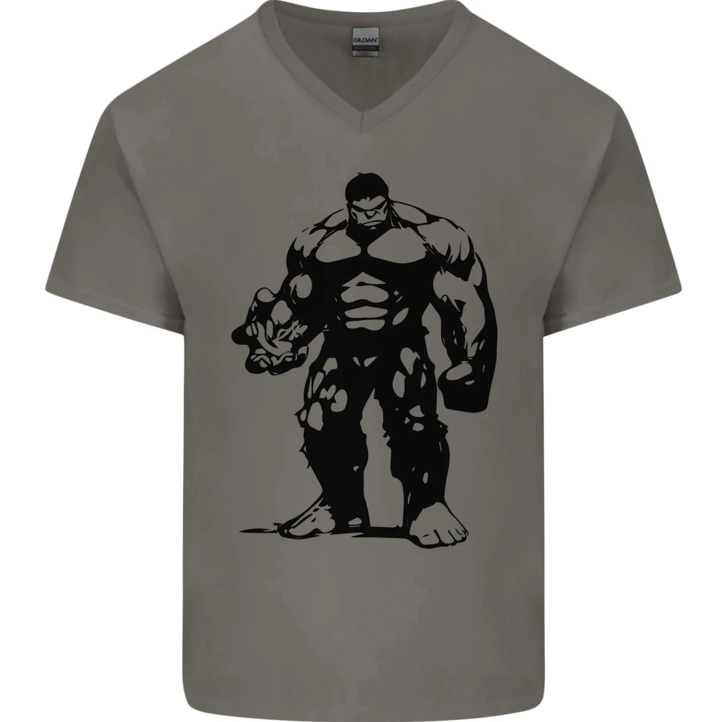 Muscle Man Gym Training Top Bodybuilding Mens V-Neck Cotton T-Shirt