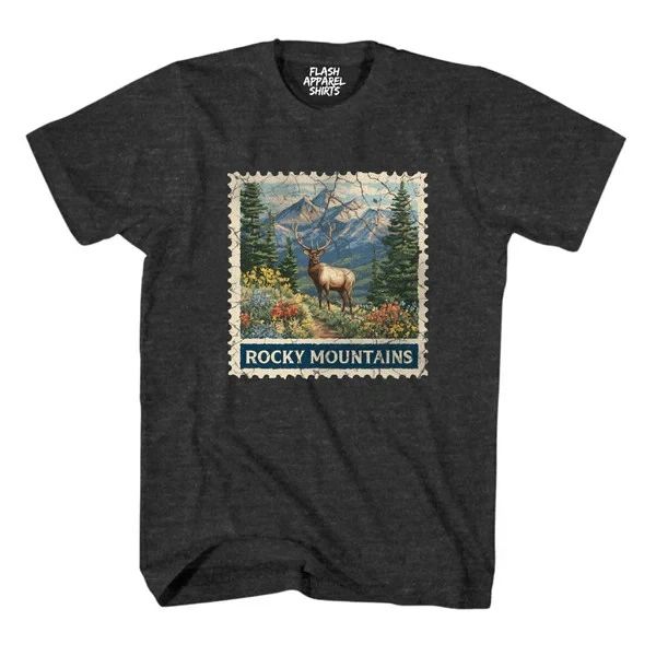 Rocky Mountain National Park Colorado Moose Shirt Stamp T Shirt Wildlife Nature