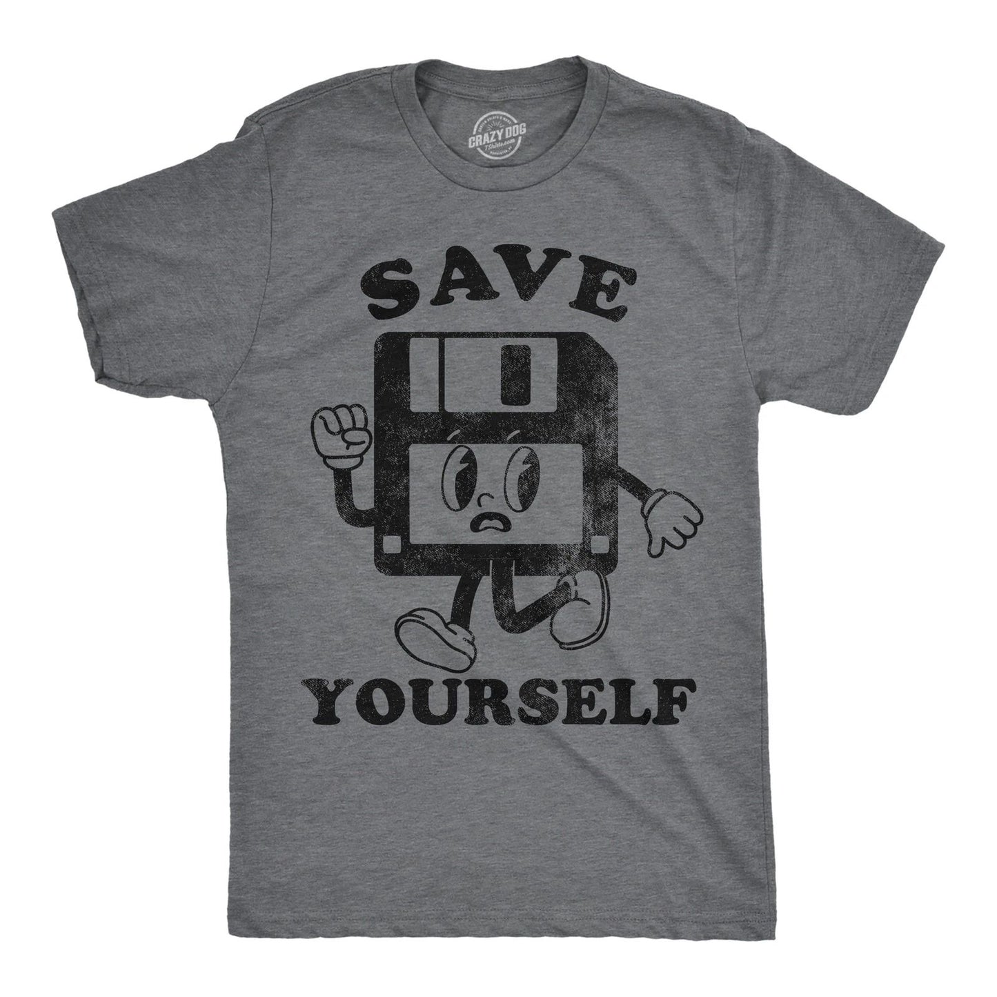 Mens Funny T Shirts Save Yourself Sarcastic Retro Technology Graphic Novelty Tee