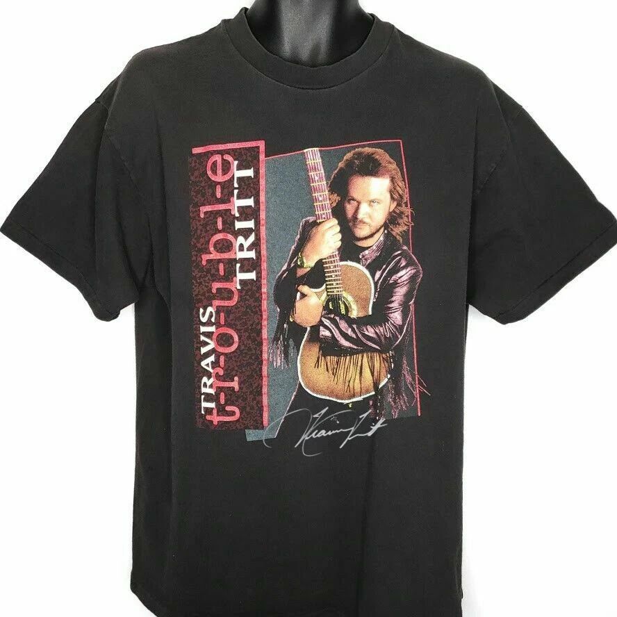 Travis Tritt Concert T-Shirt Vintage 90s 1992 Cotton Black All Size Unisex