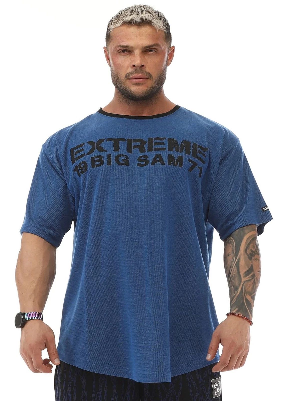 Men's Oversize Gym Fitness and Bodybuilding T-Shirt, Cotton O-Neck Lifestyle ...