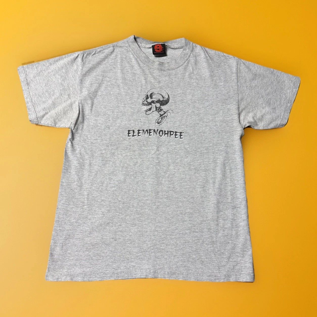 Vintage 90s LMNOP Surf T-Shirt Skull Graphic Gray Medium Rare Surfing
