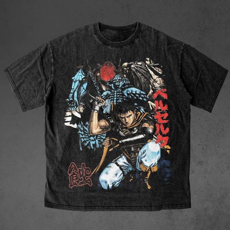 Berserk Guts & Band of The Hawk Vintage Anime Black Unisex Shirt WA1739