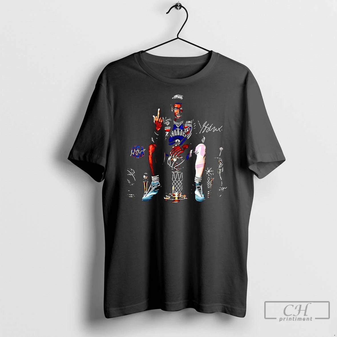 Classic Shai Gilgeous Alexander Oklahoma City Thunder Nba 2025 Mvp Middle Finger Signature Meme