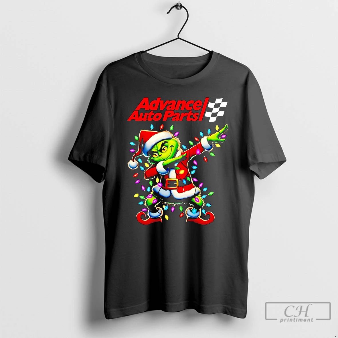 Classic Santa Grinch Dabbing Advance Auto Parts Christmas Light T Shirts