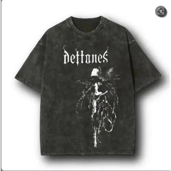 Vintage Rock Band Graphic T-Shirt Gothic Punk Grunge Y2K Cotton Tee