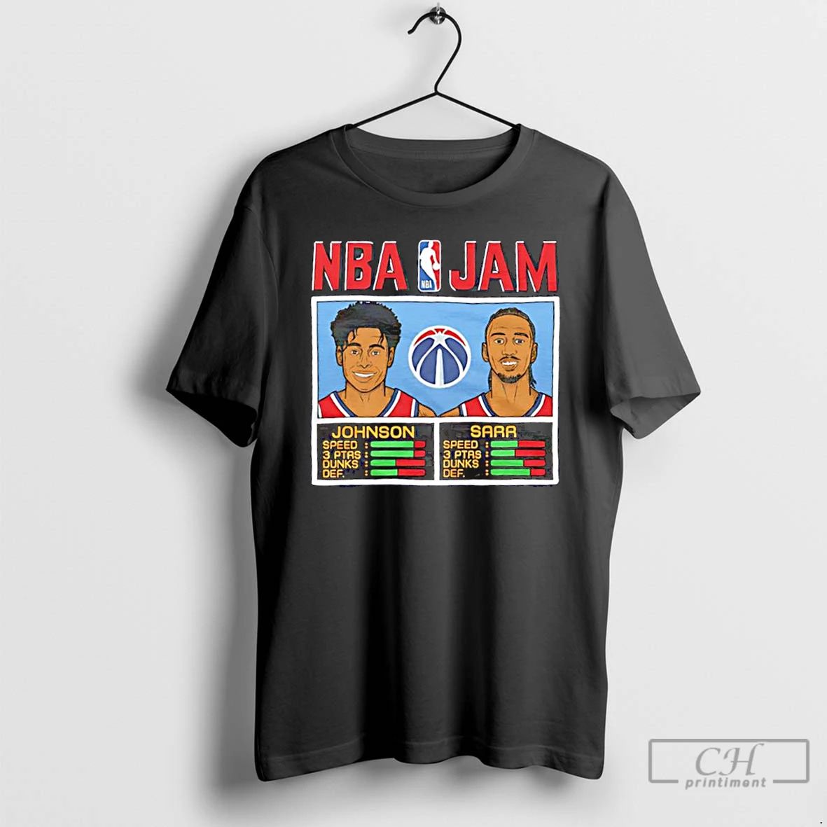 Classic Nba Jam Cameron Johnson And Alex Sarr Washington Wizards Graphic T Shirts