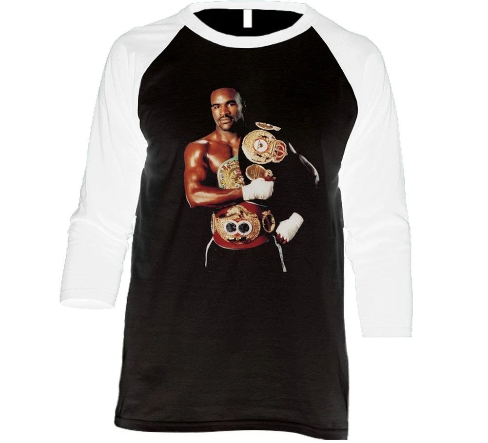 Evander Holyfield Cool Retro Boxer Fan Raglan 3/4 Sleeve Shirt