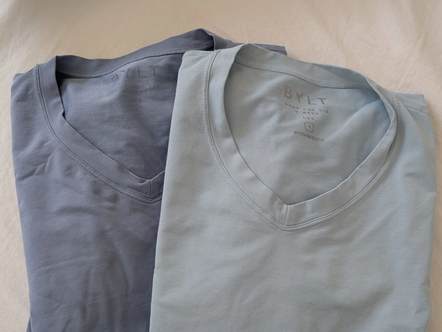 BYLT Drop Cut V-Neck Lux T Shirts Men's Small Short Sleeve Blue Lot of 2